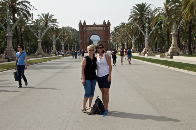 Mom and me at the Arc de Triomf